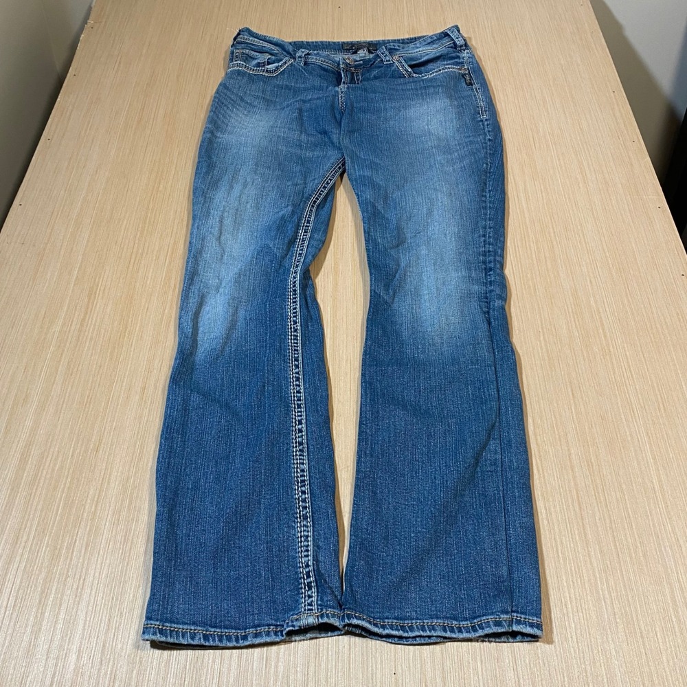 Silver Jeans Co Suki Mid Rise Bootcut Jeans Medium Wash Blue 34x34 SZ 14/L34